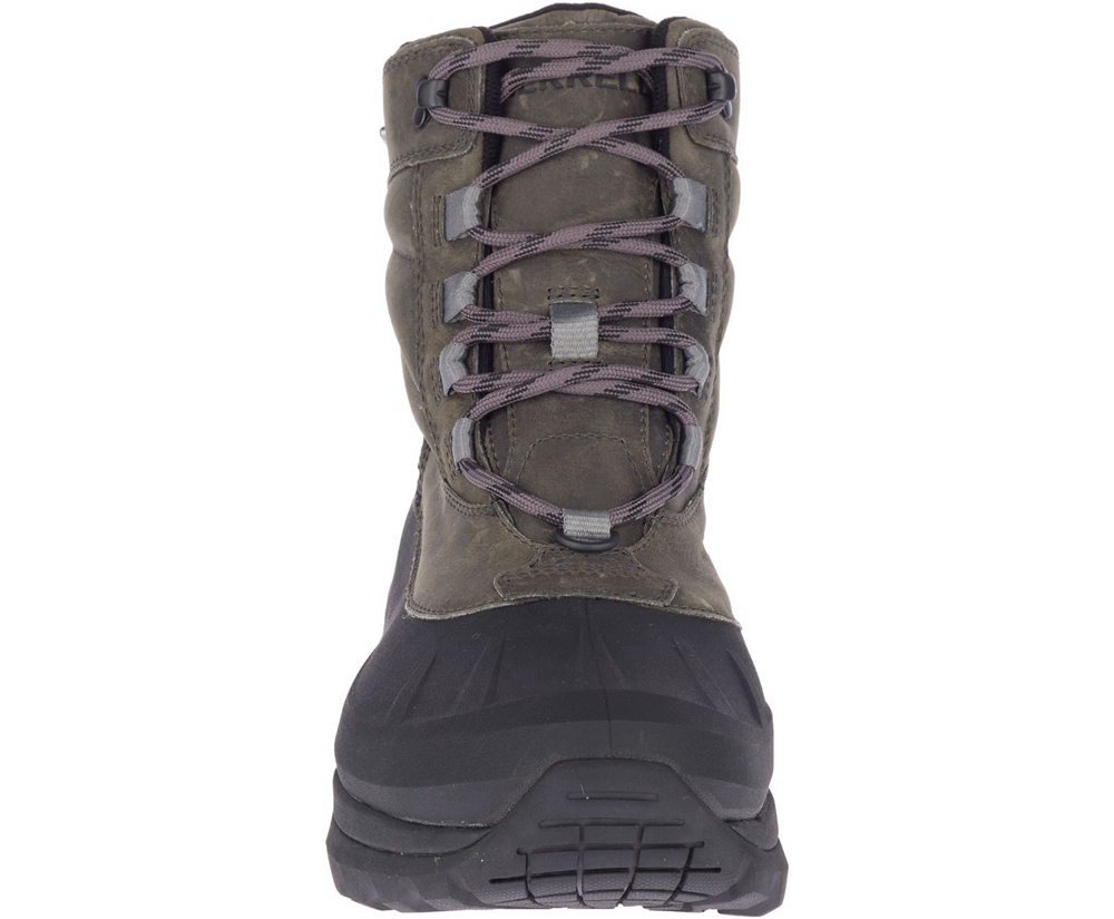 Merrell Boots Grey/Black - Thermo Slush Mid Shell Waterproof - Mens 16WVMYAPS
